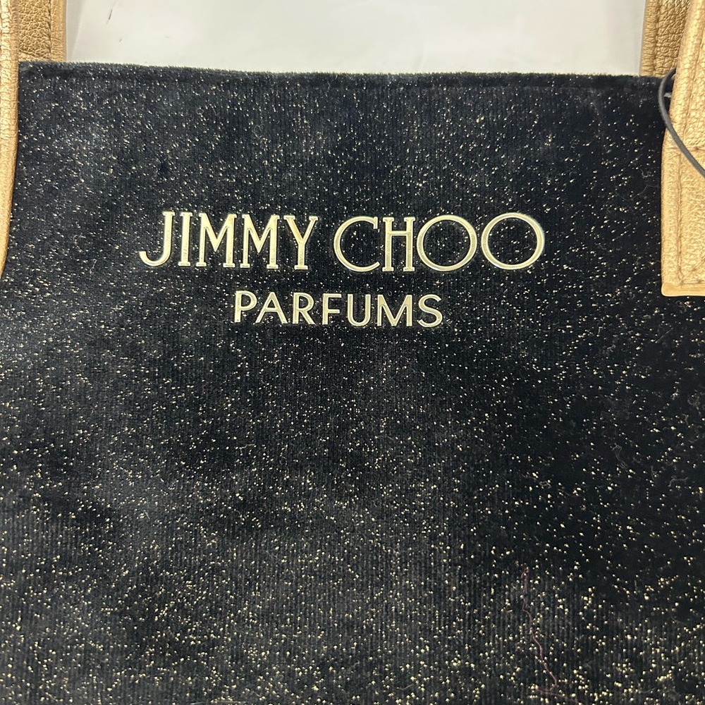 Jimmy Choo Black and Gold Sparkle Tote NWT